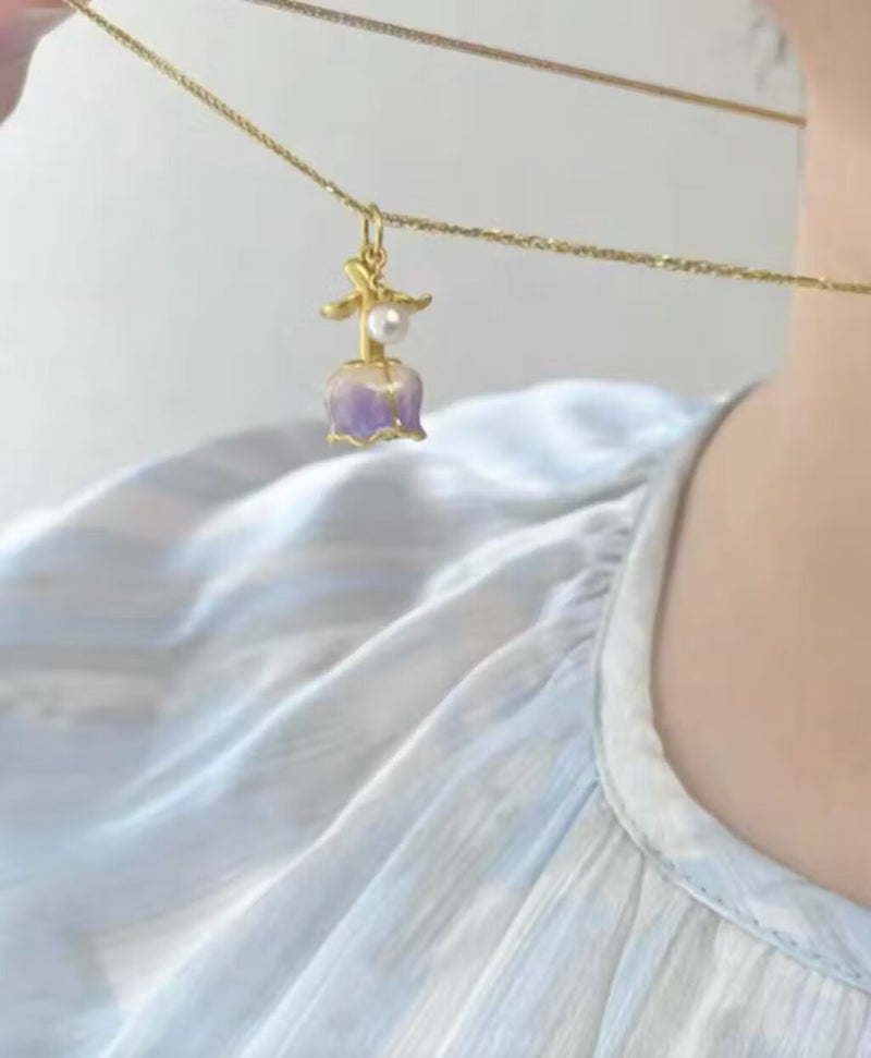 Elegant Rose Necklace Charm