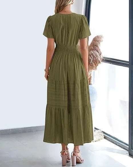 Lacey - V-Neck Long Dresses