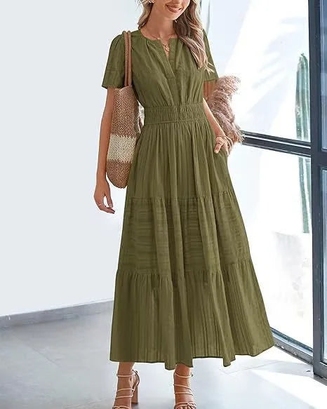 Lacey - V-Neck Long Dresses