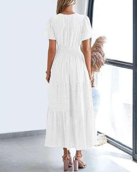 Lacey - V-Neck Long Dresses
