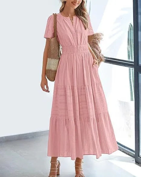 Lacey - V-Neck Long Dresses