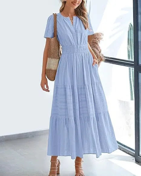 Lacey - V-Neck Long Dresses