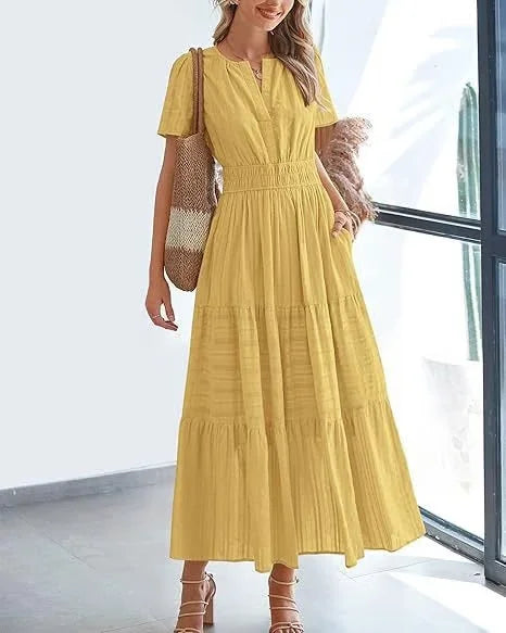 Lacey - V-Neck Long Dresses