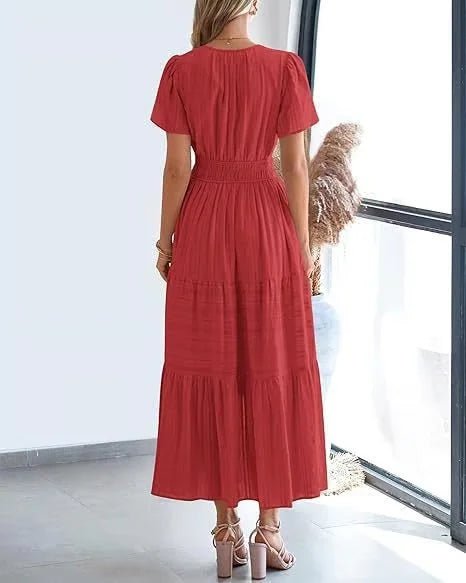 Lacey - V-Neck Long Dresses