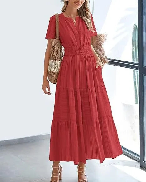 Lacey - V-Neck Long Dresses