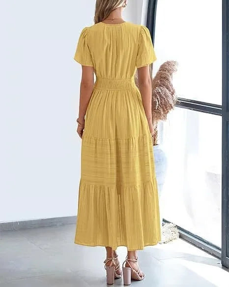 Lacey - V-Neck Long Dresses