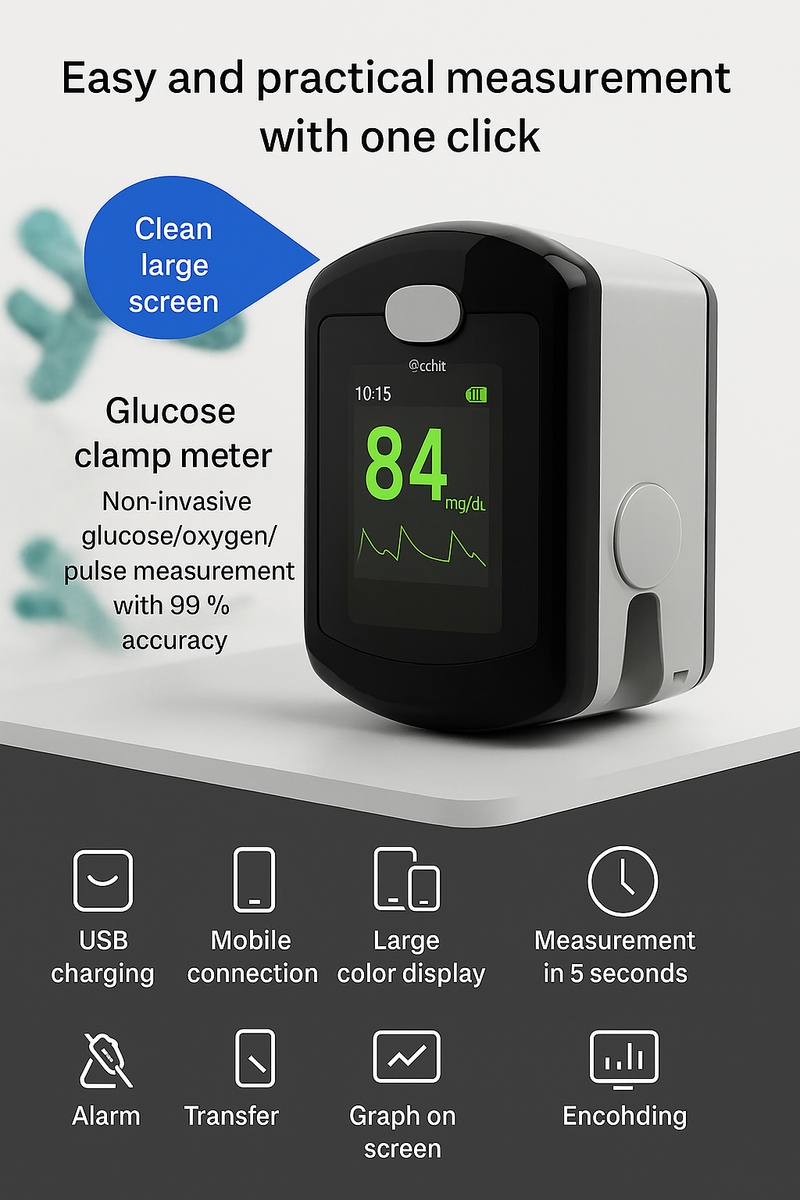Non-Invasive Blood Glucose Monitor — 5-Second Readout | Bayer - 99% Accuracy 8-1
