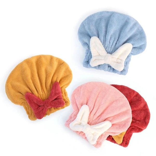 QuickDry Microfiber Hair Towel Cap