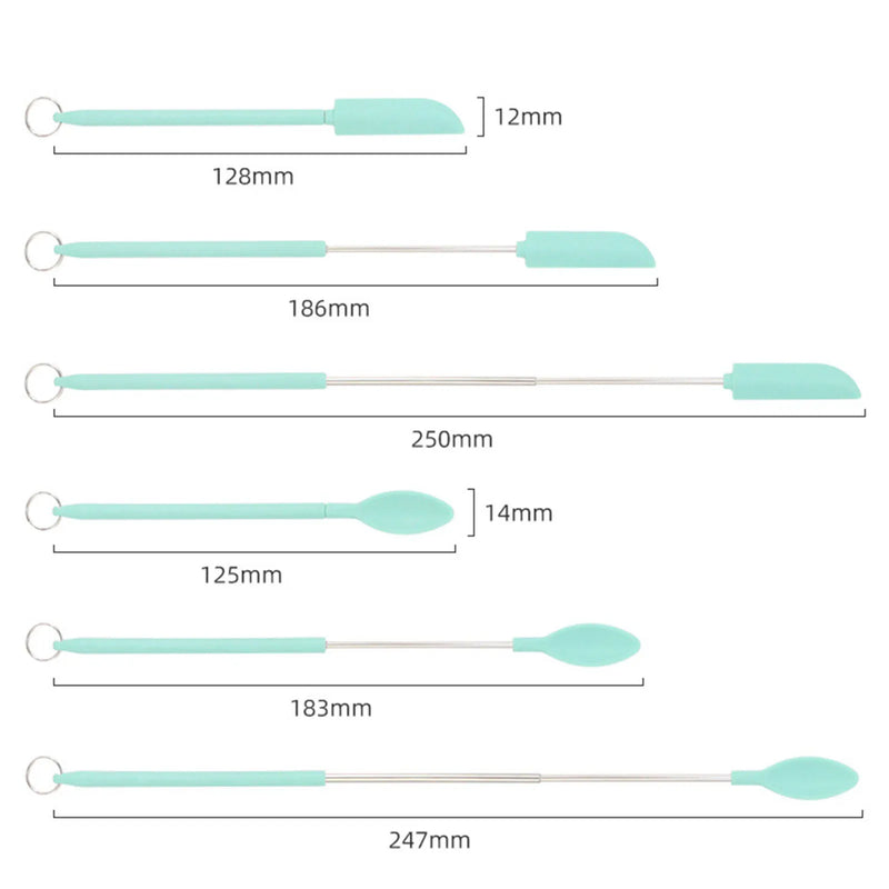 Mini Silicone Jar Spatulas Set