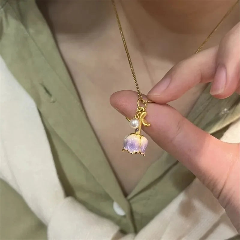 Elegant Rose Necklace Charm