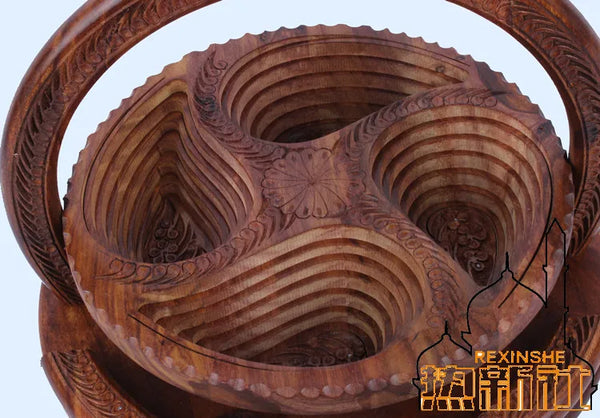 Nature's Charm Wood Art Fruit Basket