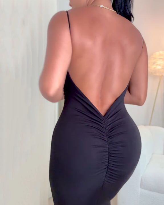 Fitted Dress with Open Back