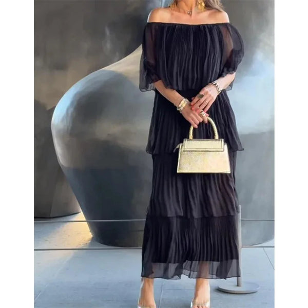 Katherine - Pleated Ruffle Dress