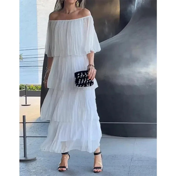 Katherine - Pleated Ruffle Dress