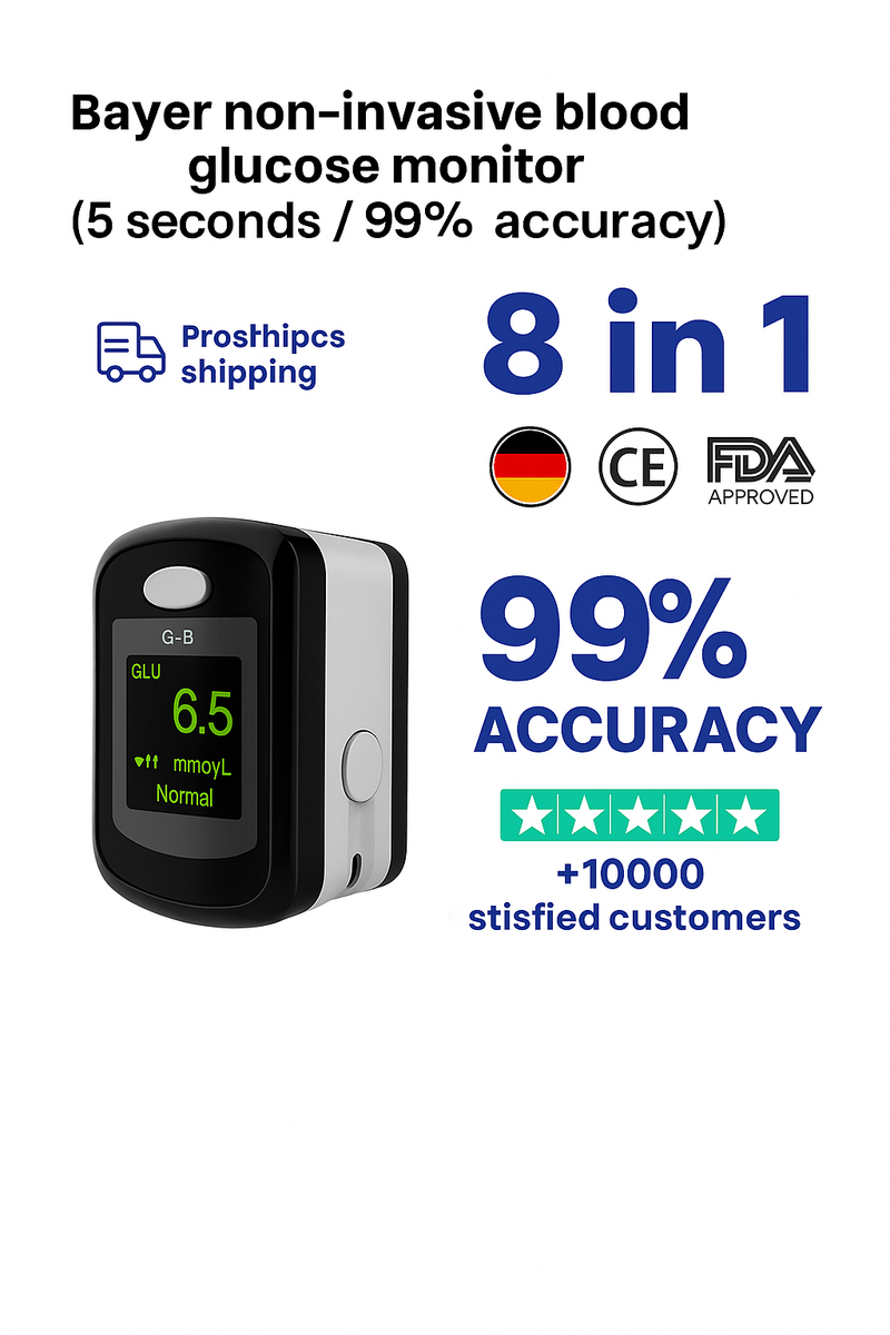Non-Invasive Blood Glucose Monitor — 5-Second Readout | Bayer - 99% Accuracy 8-1