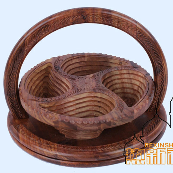 Nature's Charm Wood Art Fruit Basket