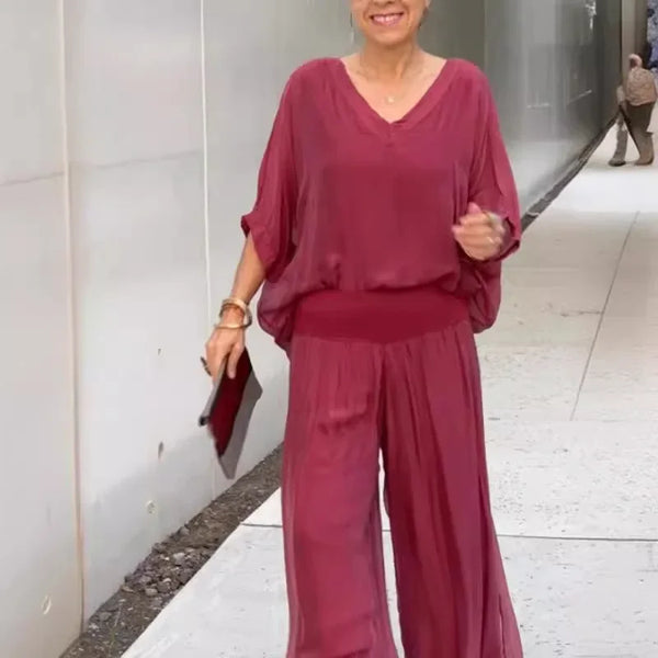 Susan - Two-Piece Set V-Neck