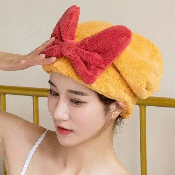 QuickDry Microfiber Hair Towel Cap