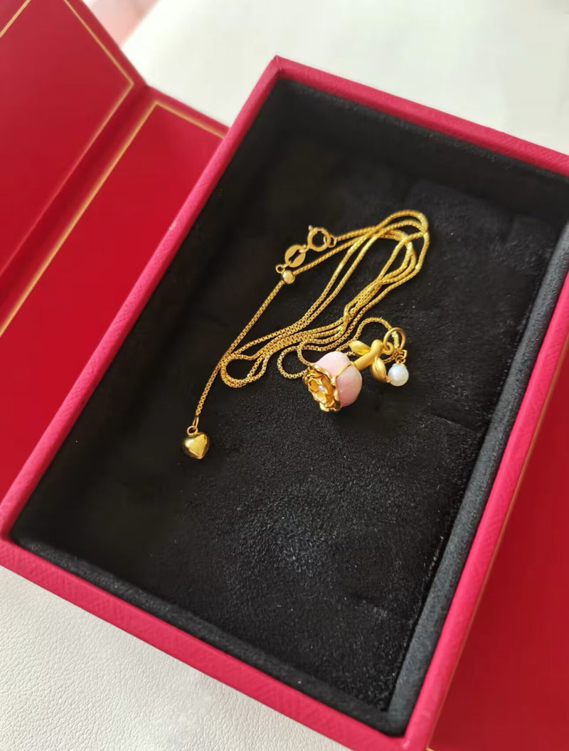 Elegant Rose Necklace Charm