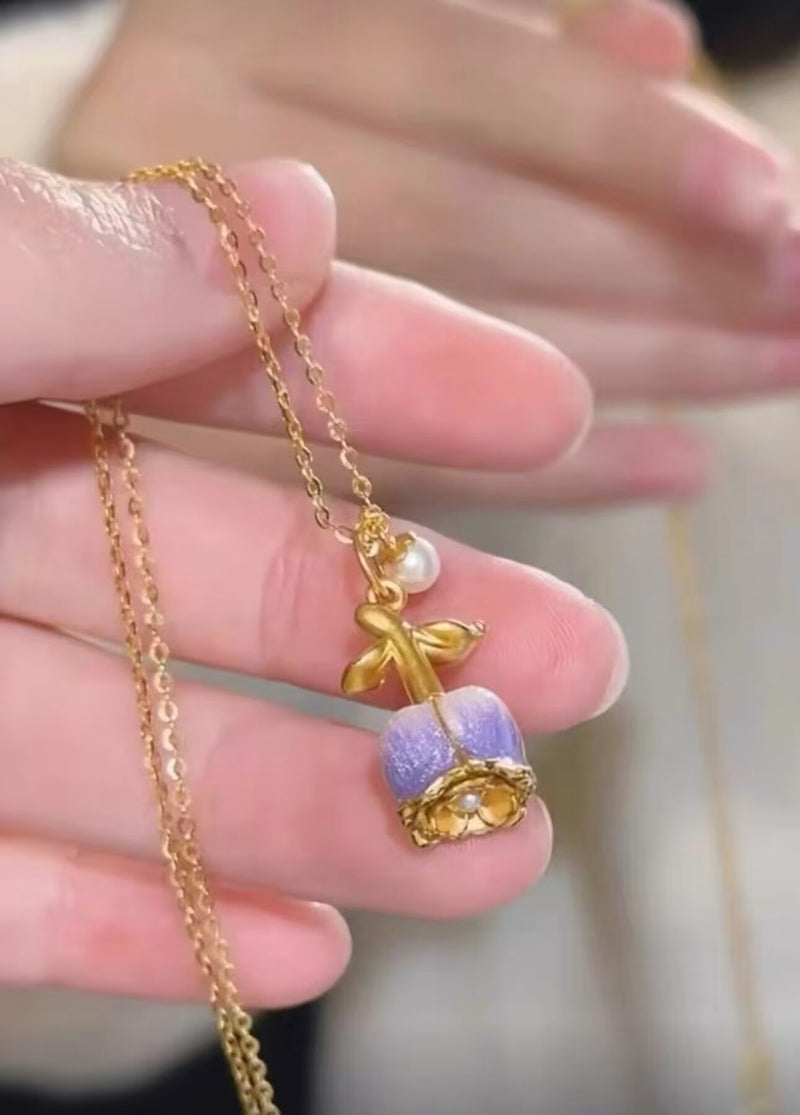 Elegant Rose Necklace Charm