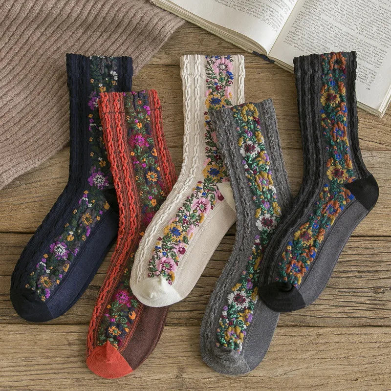 Winter Blossom Socks