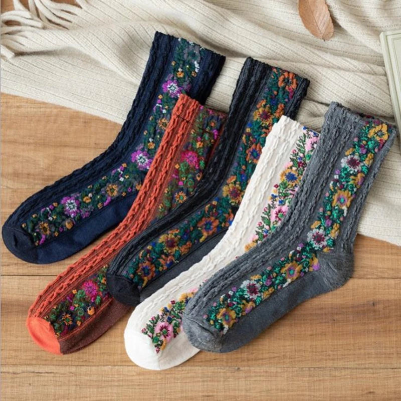 Winter Blossom Socks