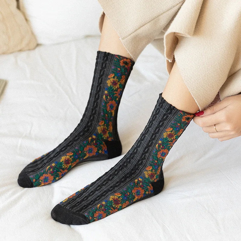 Winter Blossom Socks