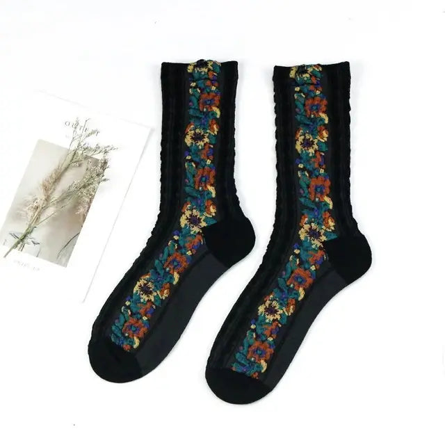 Winter Blossom Socks