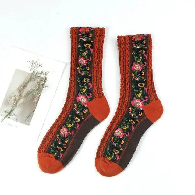 Winter Blossom Socks