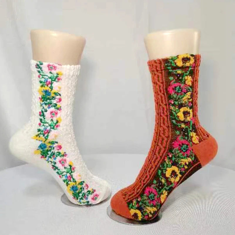 Winter Blossom Socks