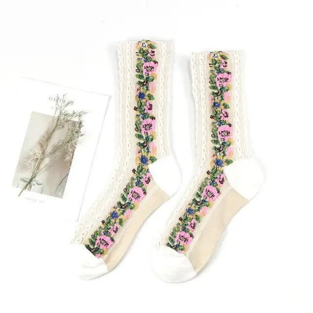 Winter Blossom Socks