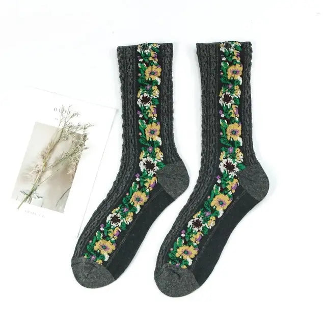 Winter Blossom Socks