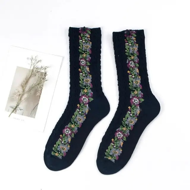 Winter Blossom Socks