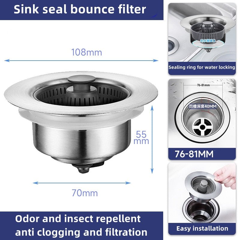 Stainless Steel Kitchen Sink Strainer - beumoonshop